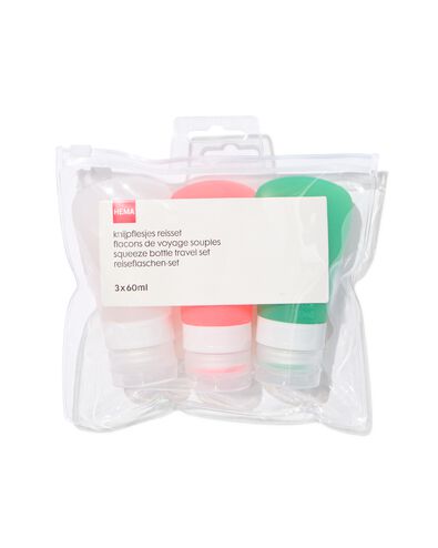 3er-Pack Dosierflaschen, Reiseset, Silikon, 60 ml - 18640051 - HEMA