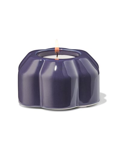 Teelichthalter Keramik Blume, dunkelblau - 13325052 - HEMA