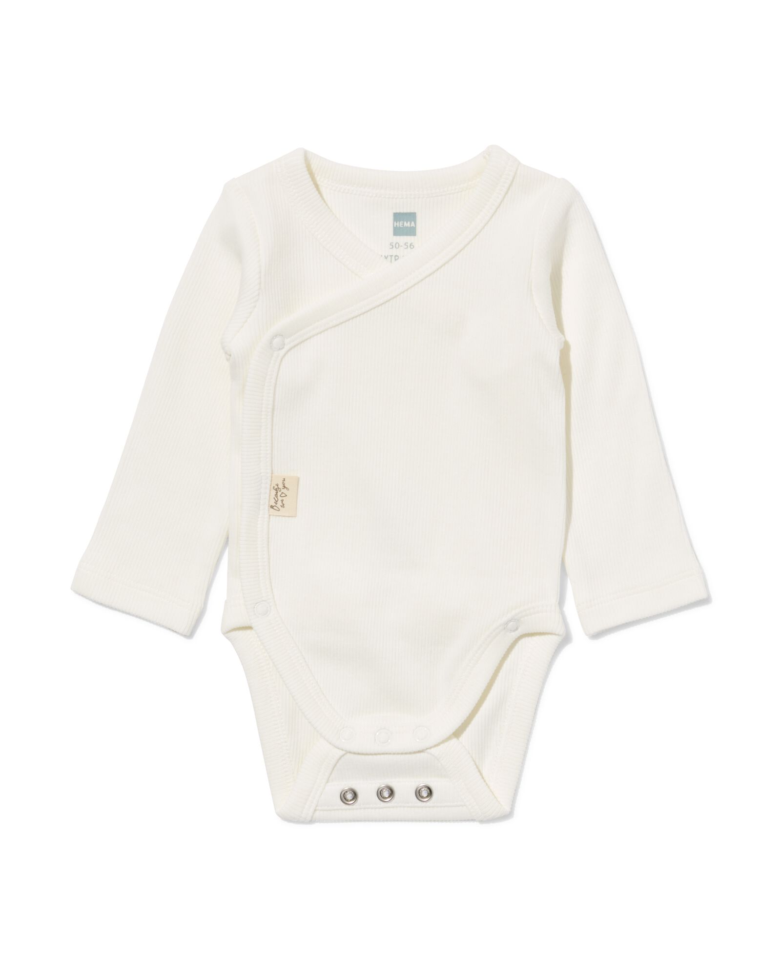 newborn meegroei overslag body rib  wit wit - 33430520WHITE - HEMA