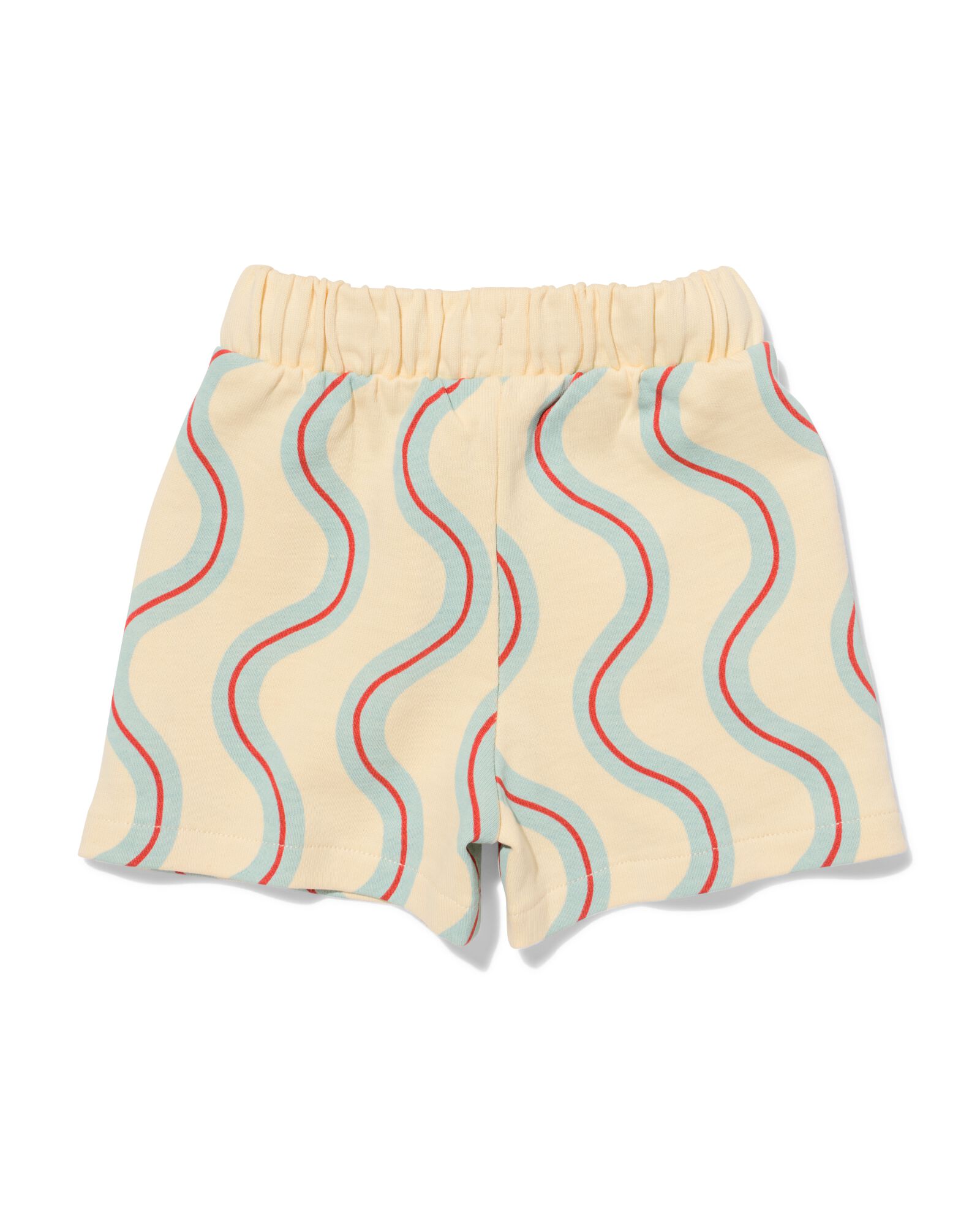 babyshort comfy fit sweatstof abstract ecru ecru - 33189670ECRU - HEMA