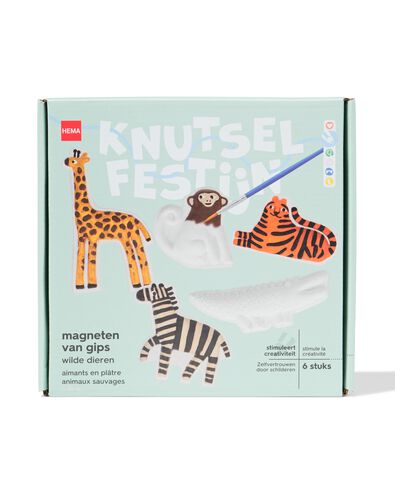 gips magneetset wilde dieren 6-delig - 15900367 - HEMA