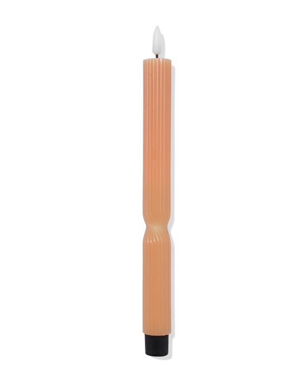 bougie longue &agrave; led ⌀2,3x29cm nervur&eacute;e naturelle - 13550139 - HEMA