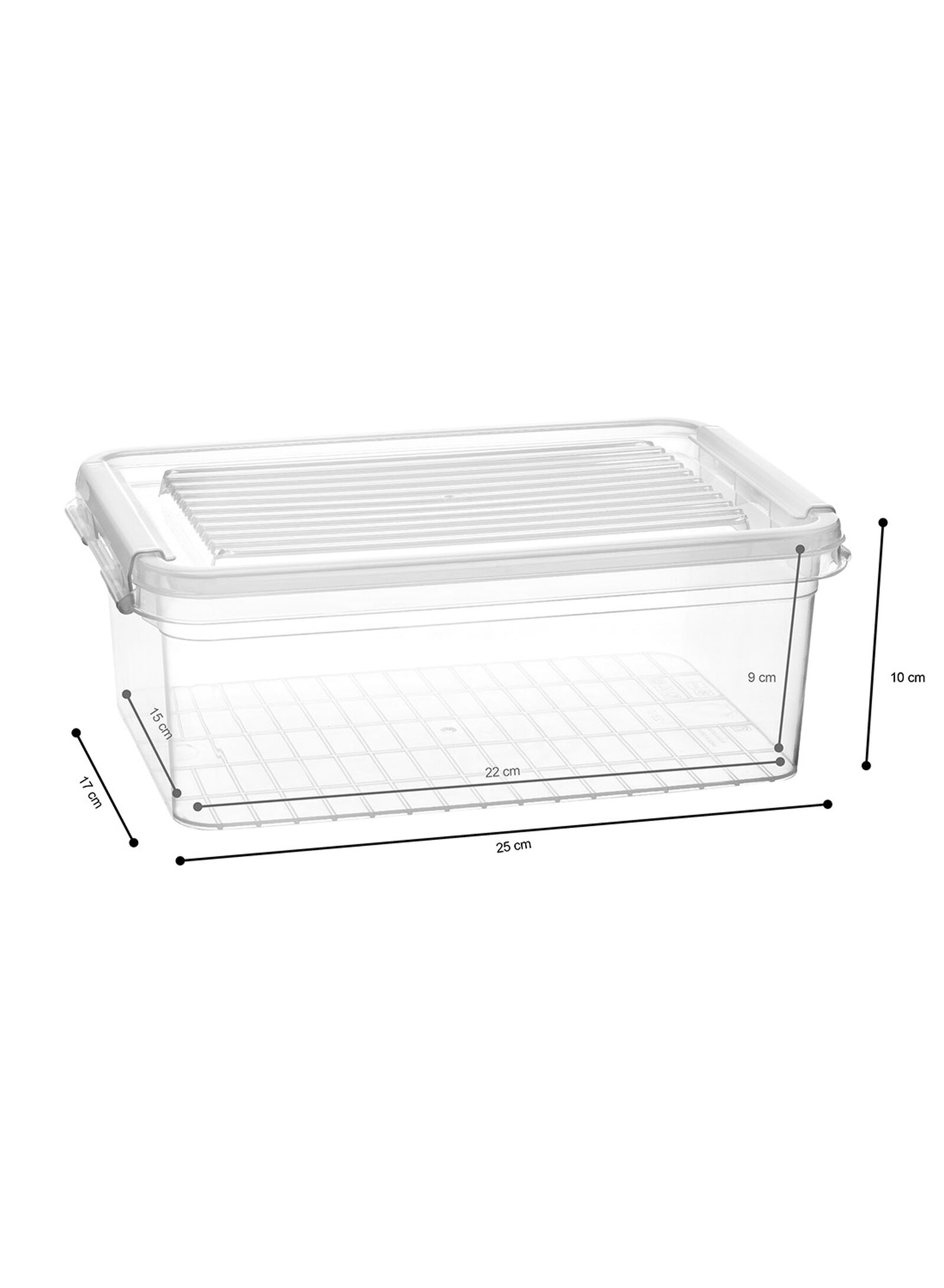 bo&icirc;te de rangement avec couvercle 2,8 L Dublin transparente 25 x 17 x 10 25 x 17 x 10 Dublin - 39822214 - HEMA