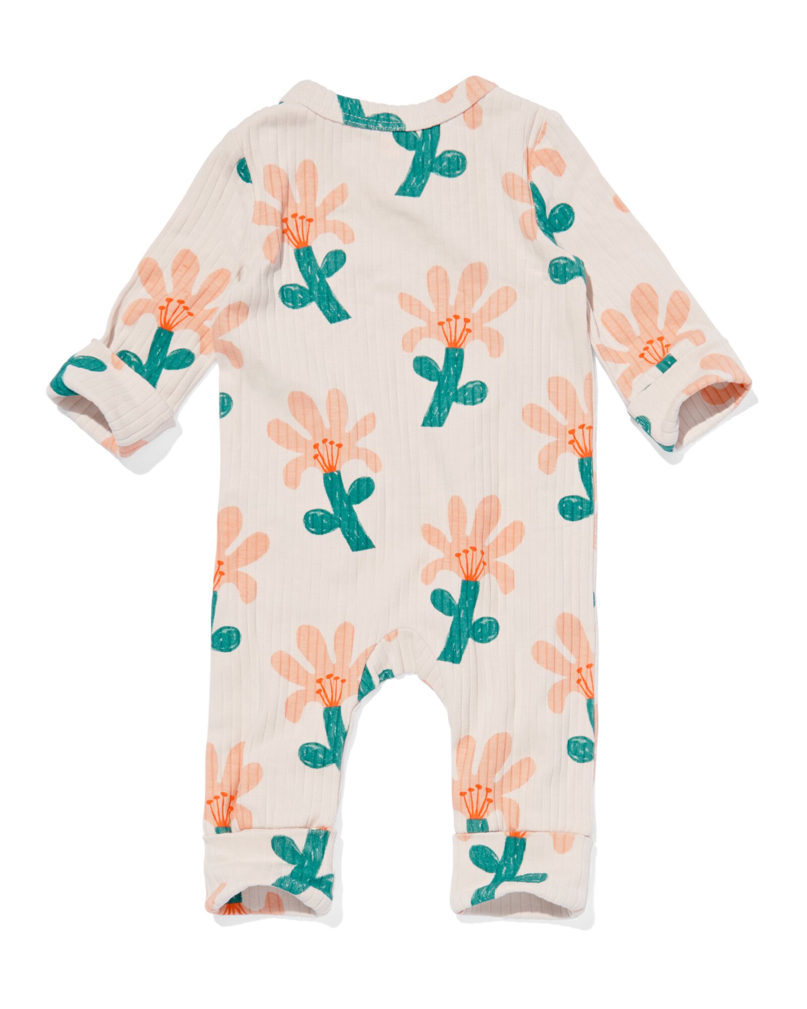 newborn meegroei jumpsuit met bamboe ecru - 33479510ECRU - HEMA
