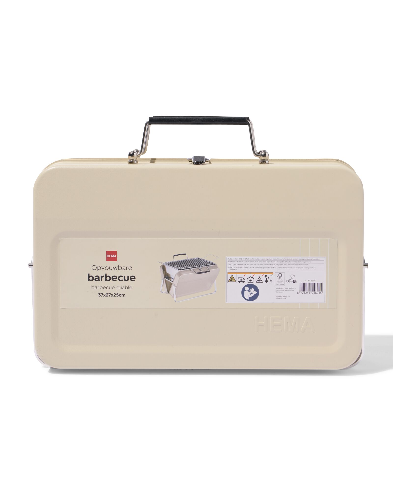 opvouwbare barbecue metaal beige - 41800234 - HEMA