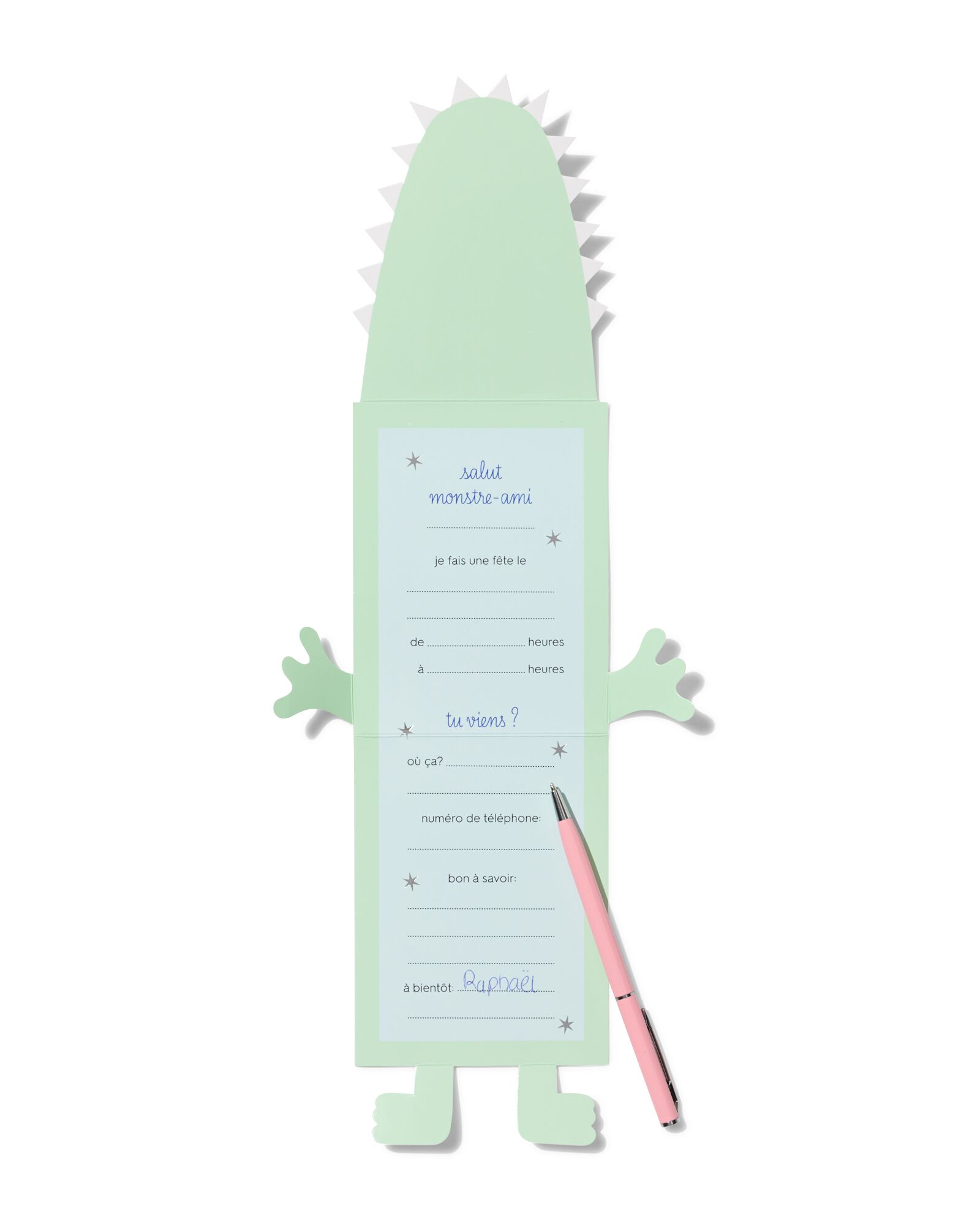 uitnodigingskaarten monsters - 8 stuks - 14250395 - HEMA