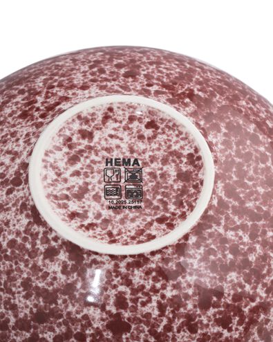 bol ⌀15cm fa&iuml;ence mouchet&eacute;e rouge - 9650357 - HEMA