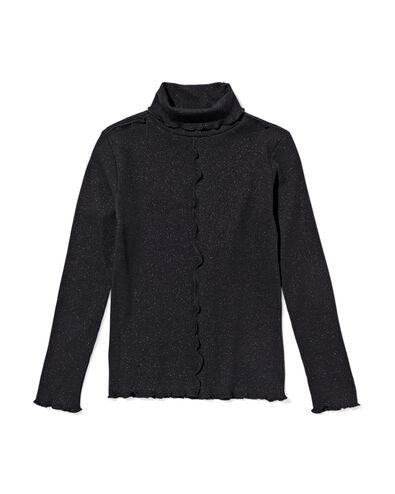 kindertop rib glitter zwart - 30826714BLACK - HEMA