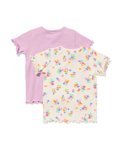 t-shirts b&eacute;b&eacute; c&ocirc;tel&eacute;s fleurs - lot de 2 violet violet - 33066370PURPLE - HEMA