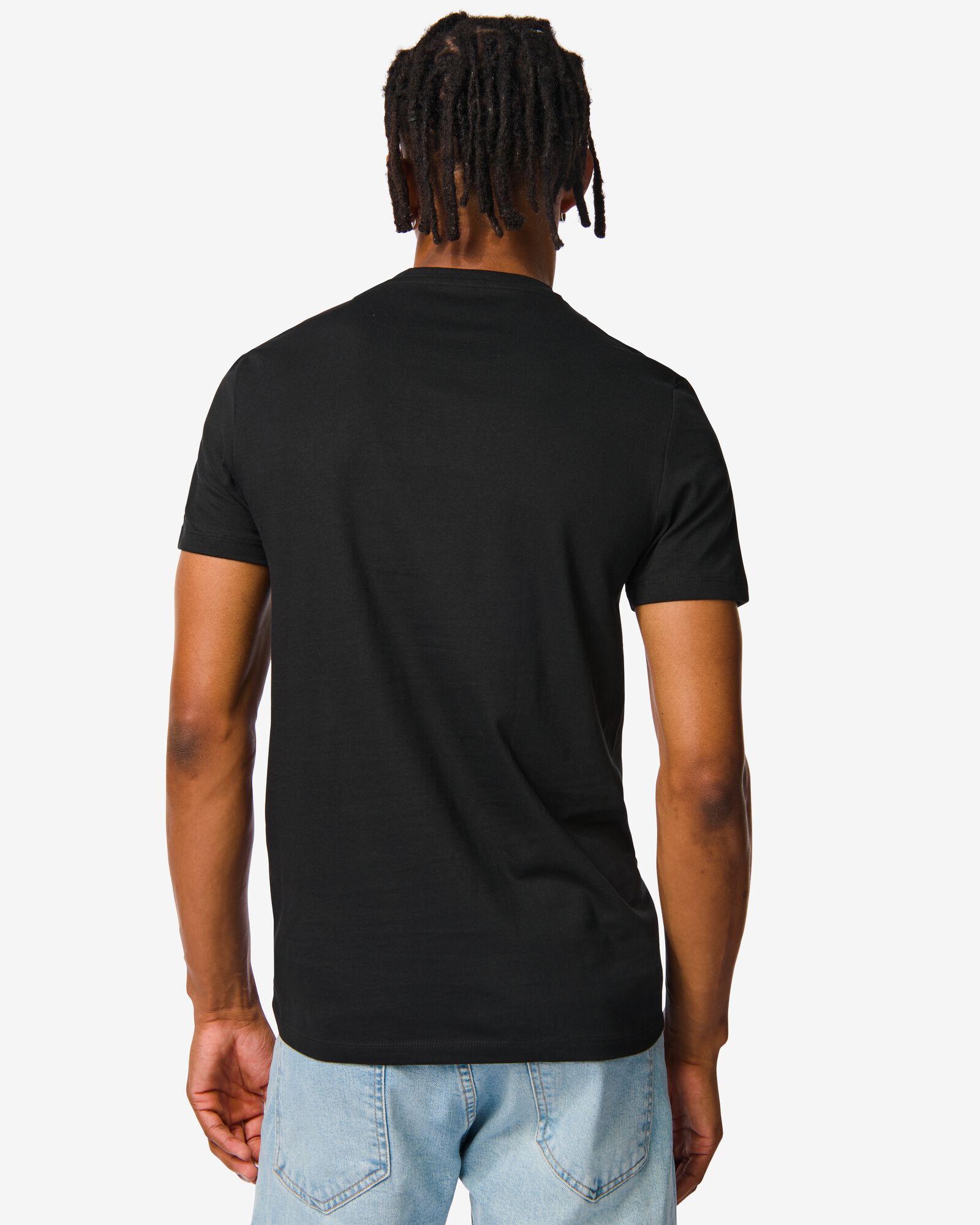 2er-Pack Herren-T-Shirts, Regular Fit, Rundhalsausschnitt schwarz schwarz - 1000009970 - HEMA