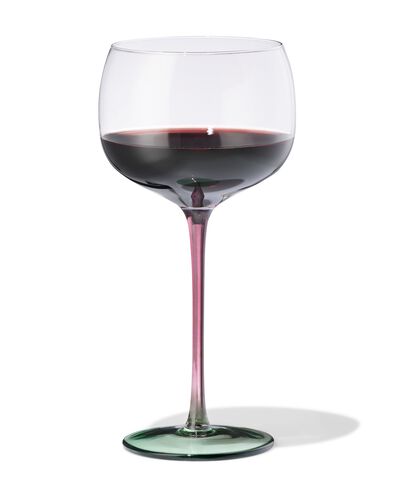 verre &agrave; vin 380ml verre rouge bordeaux avec du vert - 9401176 - HEMA