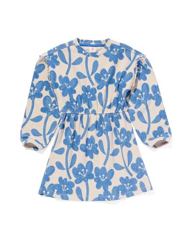 Kinder-Kleid, gerippt, Blumen blau - 30876820BLUE - HEMA