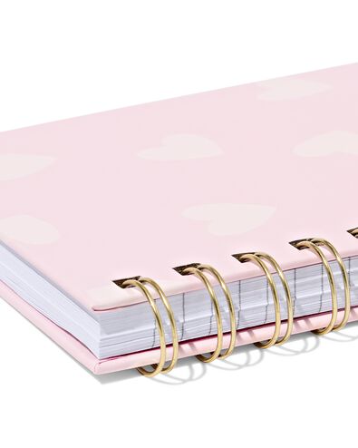 notitieboek 11.5x15cm roze hartjes - 14100230 - HEMA