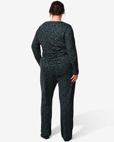 pyjama femme micro vert XL - 23460218 - HEMA