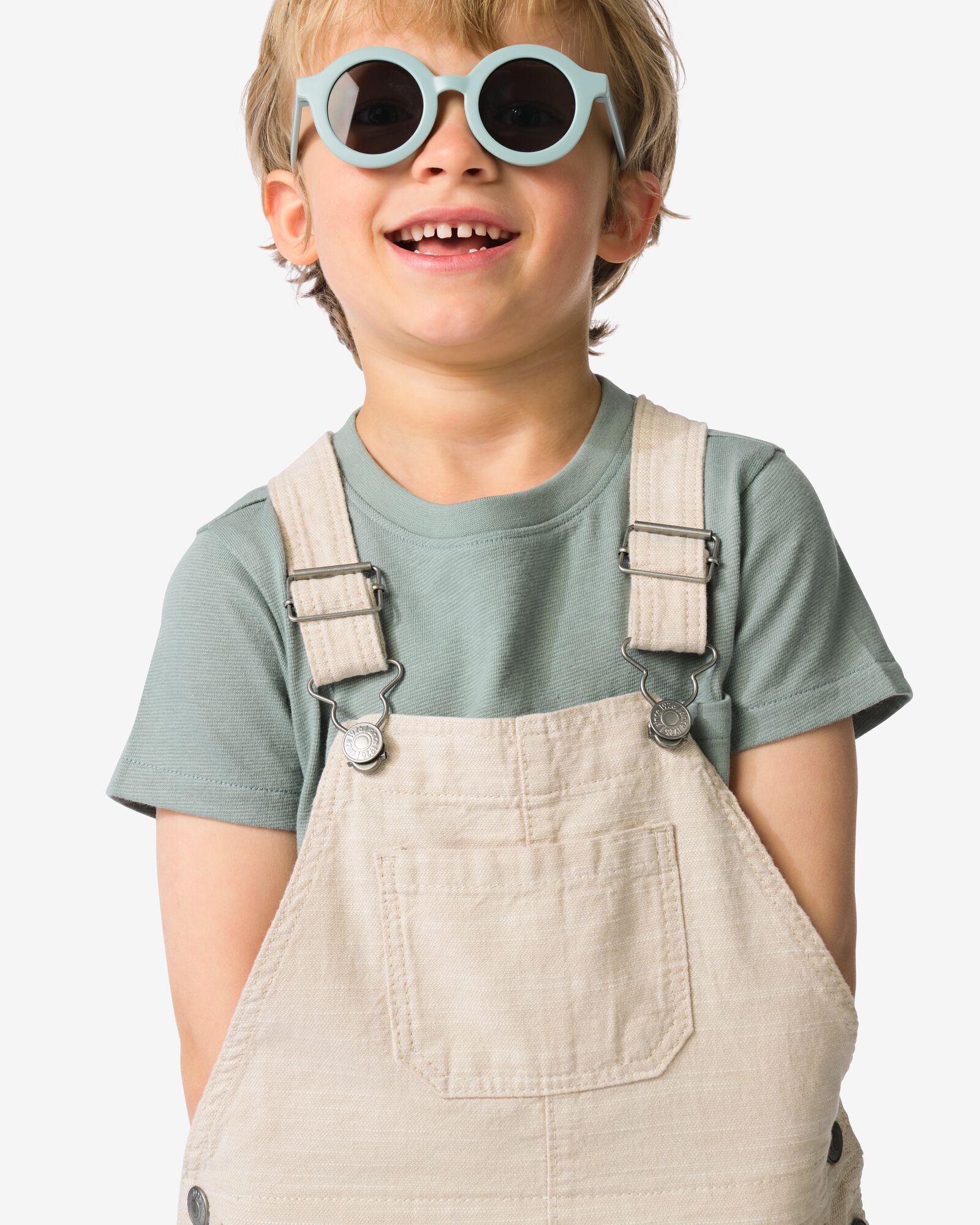 kinderjumpsuit denim lichtblauw lichtblauw - 30715505LIGHTBLUE - HEMA