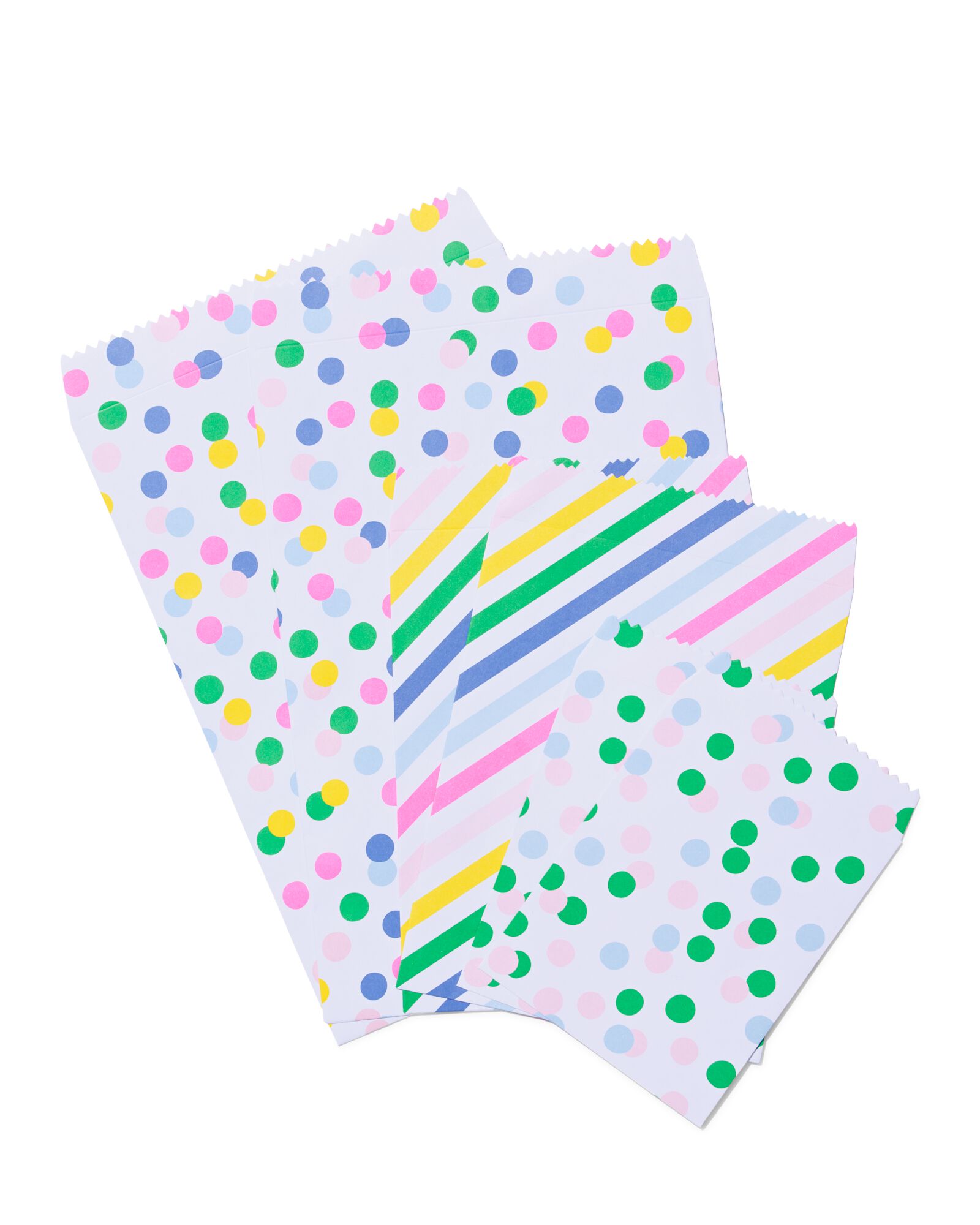 6 sacs cadeaux en papier 16x12/22x17/31x21 confetti - 14740057 - HEMA