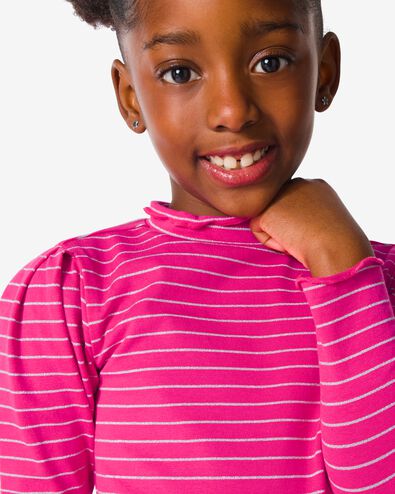 Kinder-T-Shirt, Glitzerstreifen rosa 110/116 - 30805062 - HEMA