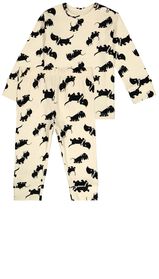 Baby-Pyjama mit Rippstruktur, Baumwollstretch, Takkie weiß weiß - 1000028772 - HEMA