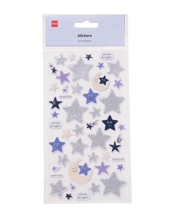 feuilles d'autocollants &eacute;toiles 23x11cm - lot de 3   - 14100381 - HEMA