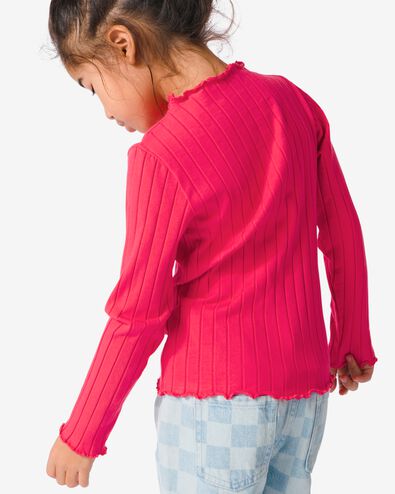 t-shirt enfant avec côtes rose 146/152 - 30832045 - HEMA