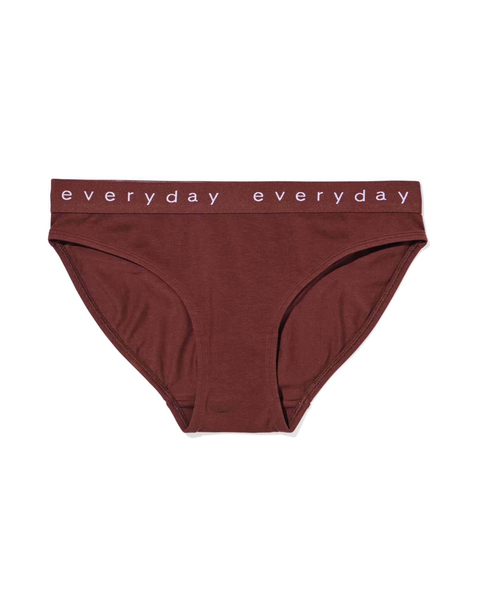 slip femme coton everyday bande ceintur&eacute;e marron fonc&eacute; - 19641614DARKBROWN - HEMA