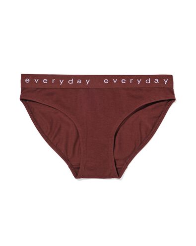 slip femme coton everyday bande ceintur&eacute;e marron fonc&eacute; - 19641614DARKBROWN - HEMA
