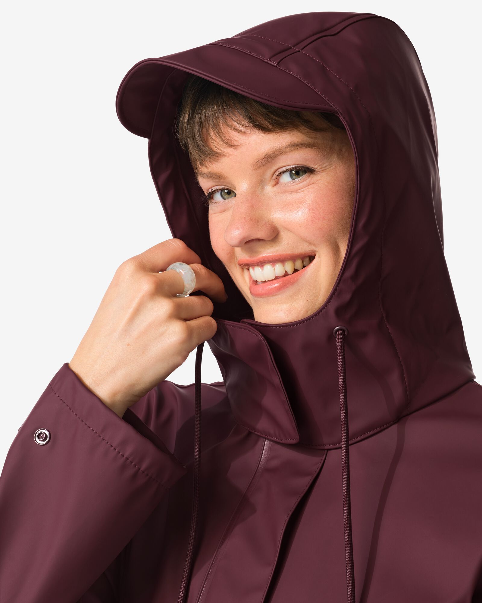 damesregenjas donkerrood donkerrood - 34450520DARKRED - HEMA