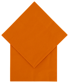 20 serviettes en papier 33x33 orange - 25200163 - HEMA
