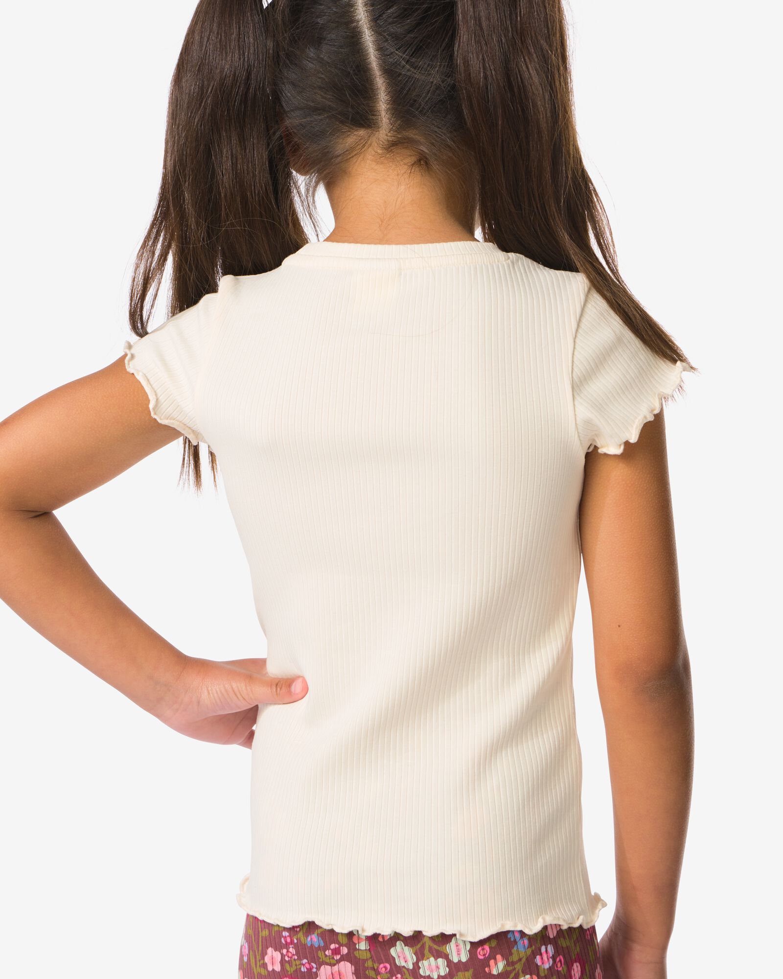 t-shirt enfant c&ocirc;tel&eacute; fleurs &eacute;cru &eacute;cru - 30846424ECRU - HEMA