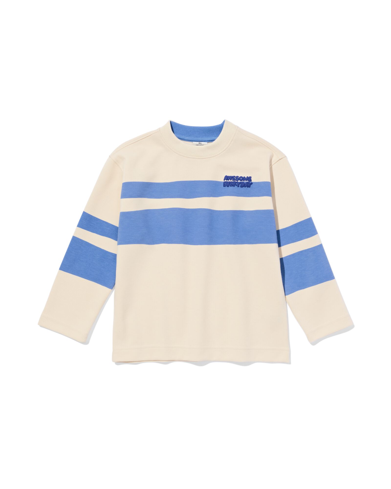 kinder T-shirt blokken ecru - 30712103ECRU - HEMA