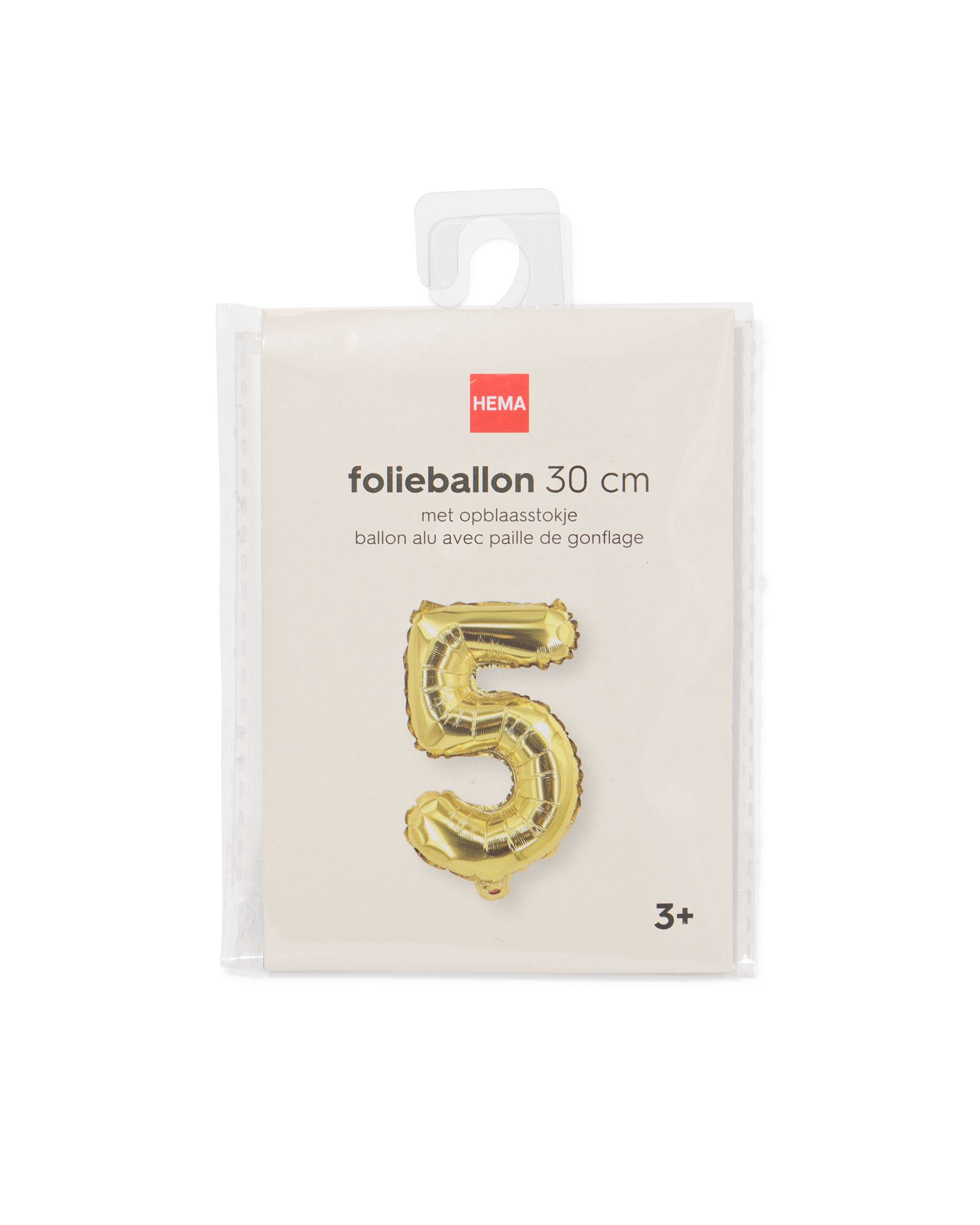 folieballon cijfer 5 30cm goud - 14260026 - HEMA
