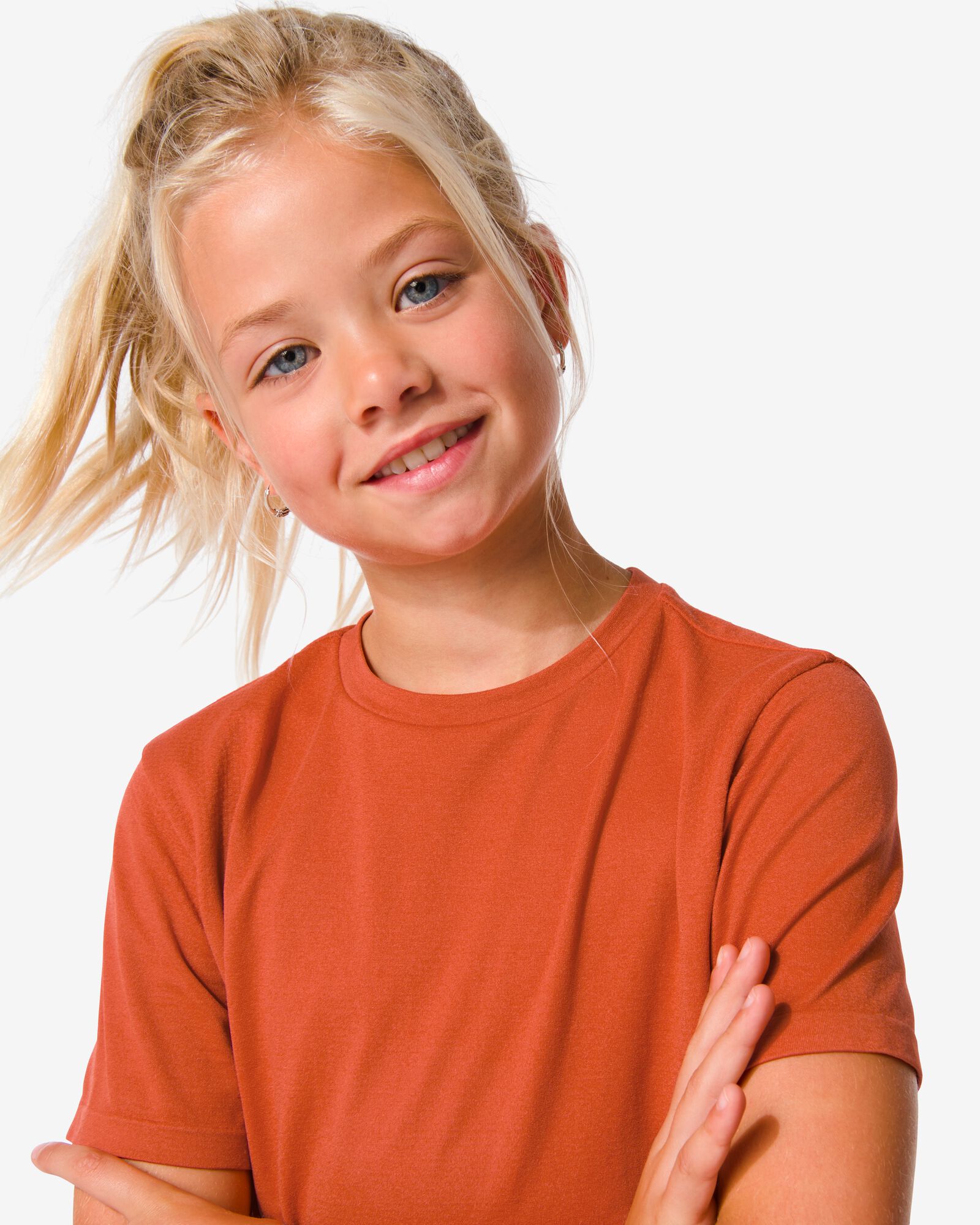 t-shirt de sport enfant sans coutures orange orange - 36090275ORANGE - HEMA
