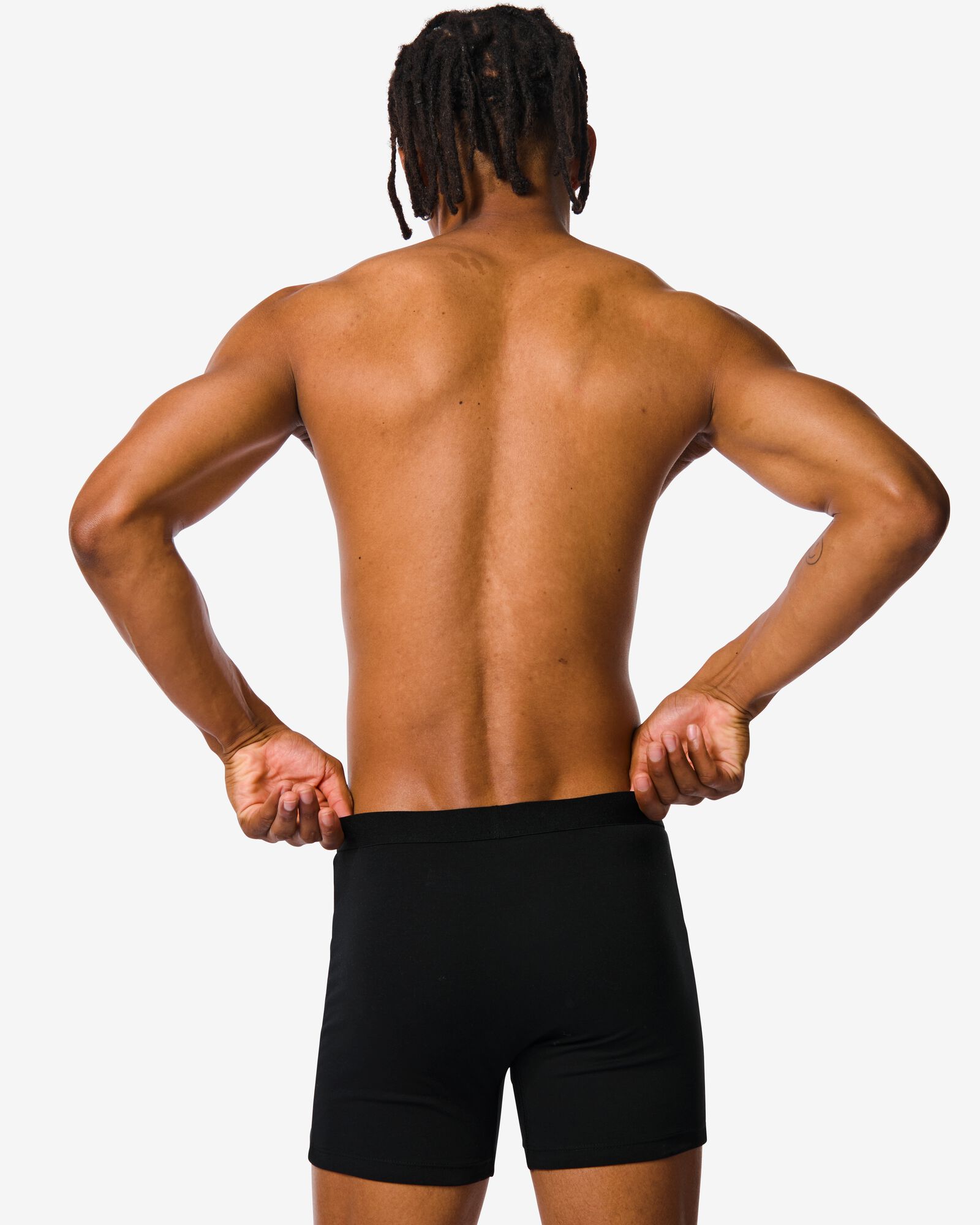 3er-Pack Herren-Boxershorts, lang schwarz schwarz - 1000010252 - HEMA