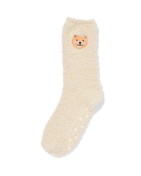 chaussettes d'intérieur taille 36-41 nounours crème - 61100312 - HEMA