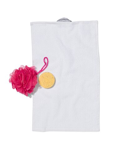 serviette de bain 2&egrave;me vie coton recycl&eacute; blanc blanc - 1000031876 - HEMA