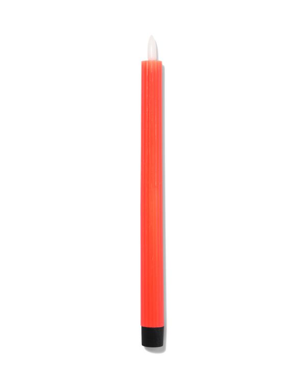 bougie nervurée LED avec cire Ø2.3x28.3 orange fluo - 13550073 - HEMA