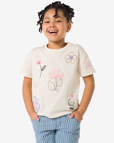 Kinder-T-Shirt, Jersey, gebl&uuml;mt ecru ecru - 30854047ECRU - HEMA