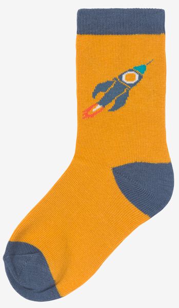 kinder sokken met katoen - 5 paar blauw 35/38 - 4360054 - HEMA