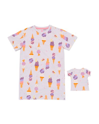 Kindernachthemd, Eist&uuml;ten, mit Puppenpyjama violett violett - 23002260PURPLE - HEMA