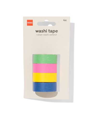 ruban adh&eacute;sif washi uni - 4 pi&egrave;ces - 14793286 - HEMA