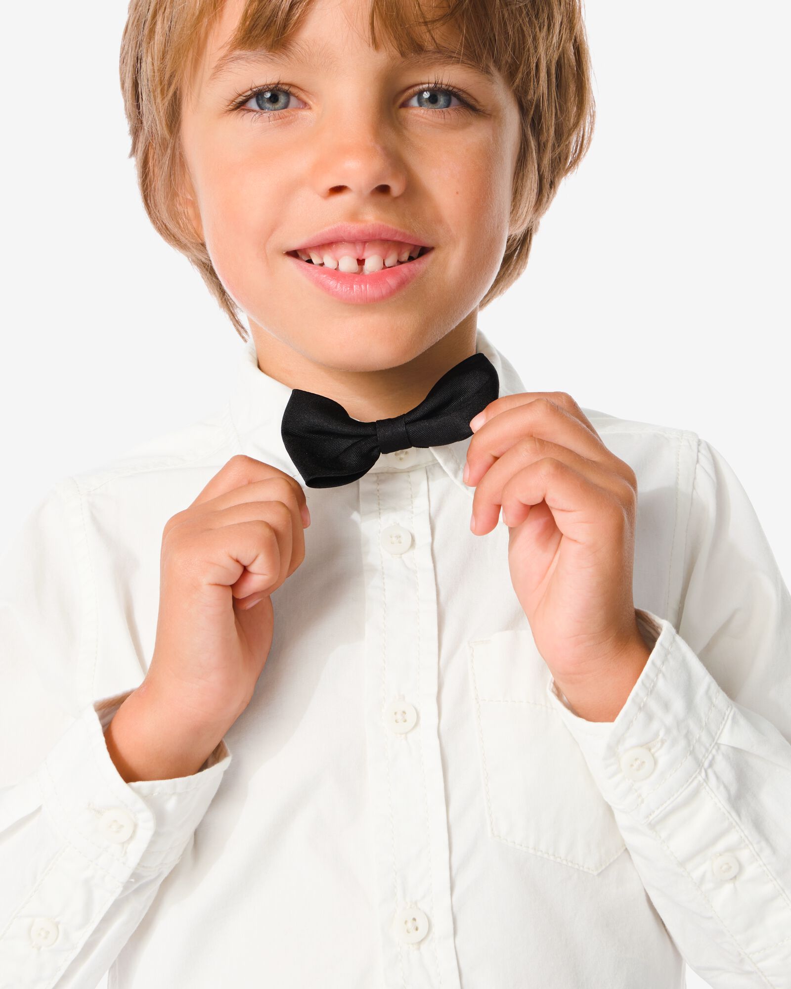 chemise enfant avec noeud papillon blanc blanc - 1000029580 - HEMA