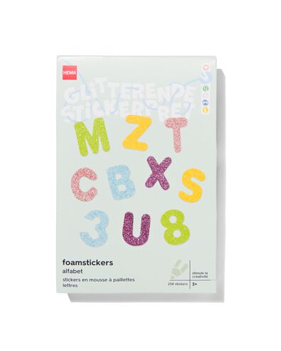 258er-Pack Moosgummiaufkleber, Buchstaben, Glitter - 15970113 - HEMA