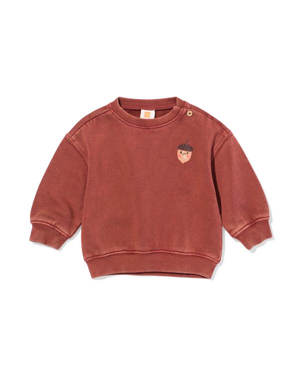 babysweater donkerrood donkerrood - 33179670DARKRED - HEMA