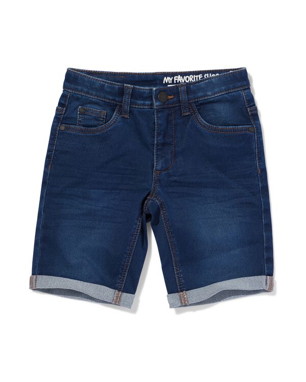 kindershort jogdenim donkerblauw donkerblauw - 1000023208 - HEMA