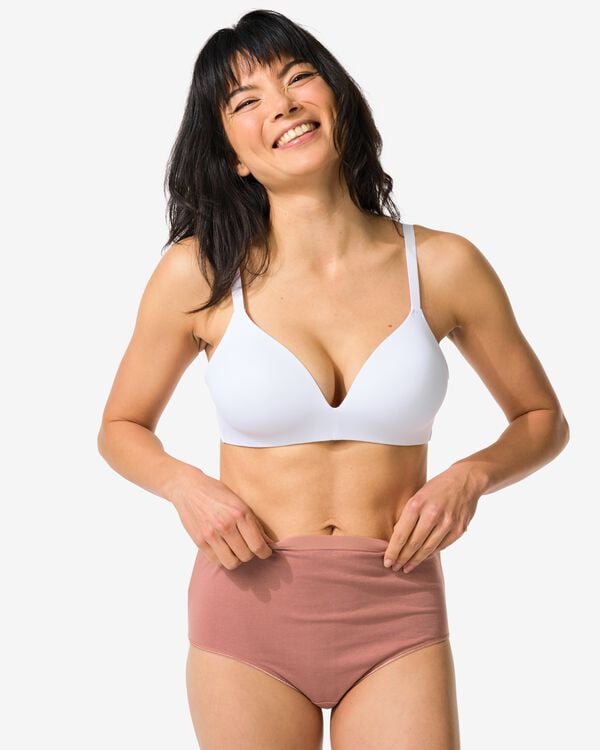 slips taille haute femme en coton - lot de 2 marron clair marron clair - 19680692LIGHTBROWN - HEMA