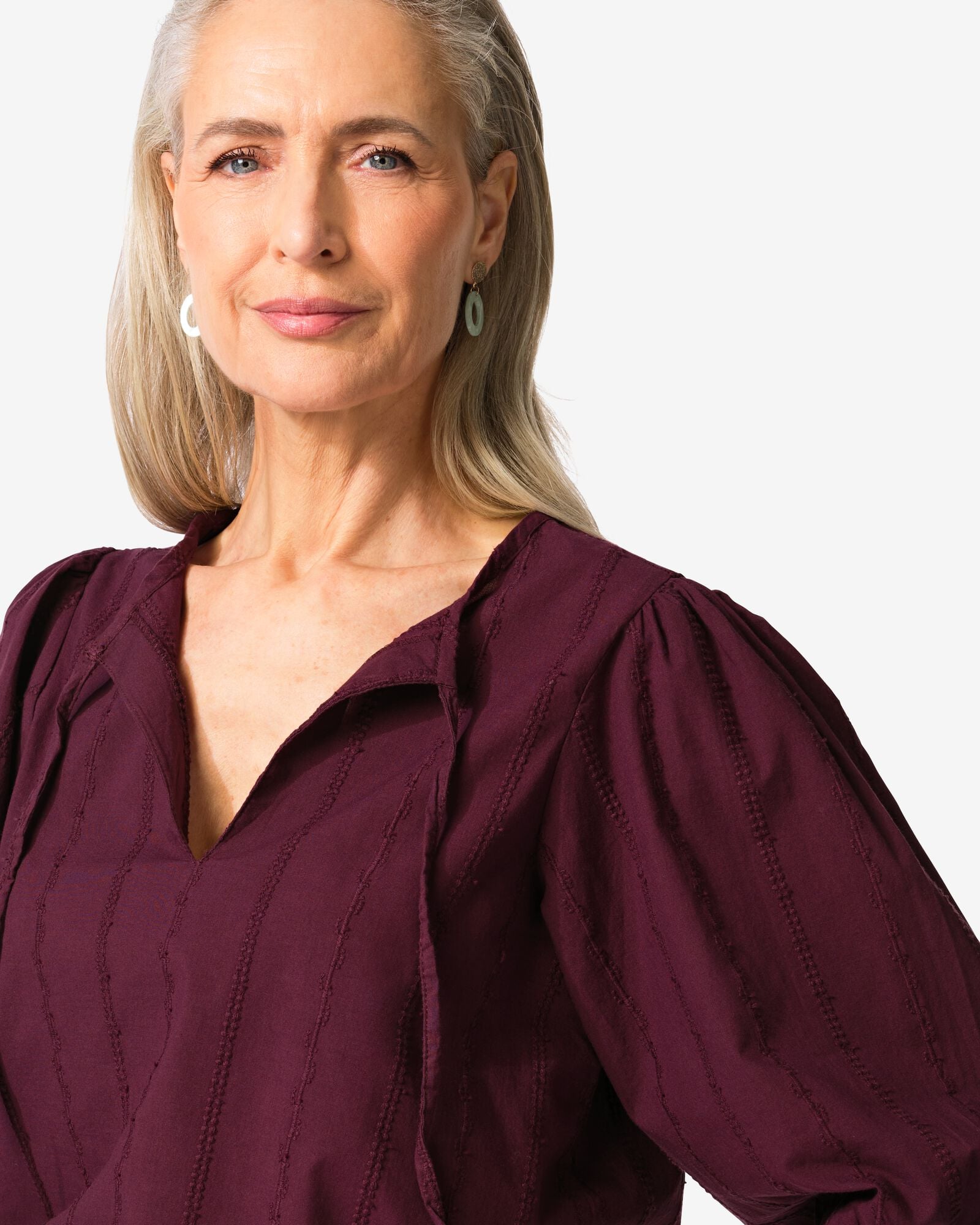 top femme Daisy popeline bordeaux bordeaux - 36210440BURGUNDYRED - HEMA