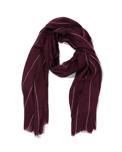 damessjaal 80x185cm acryl strepen donkerrood-roze - 1760186 - HEMA