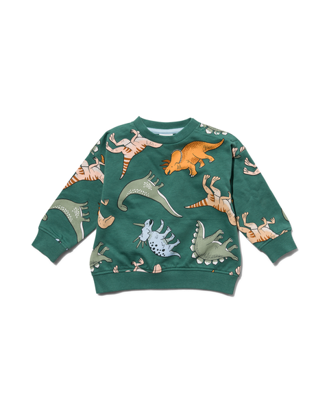 baby kledingset sweatbroek en sweater dino groen groen - 1000029762 - HEMA