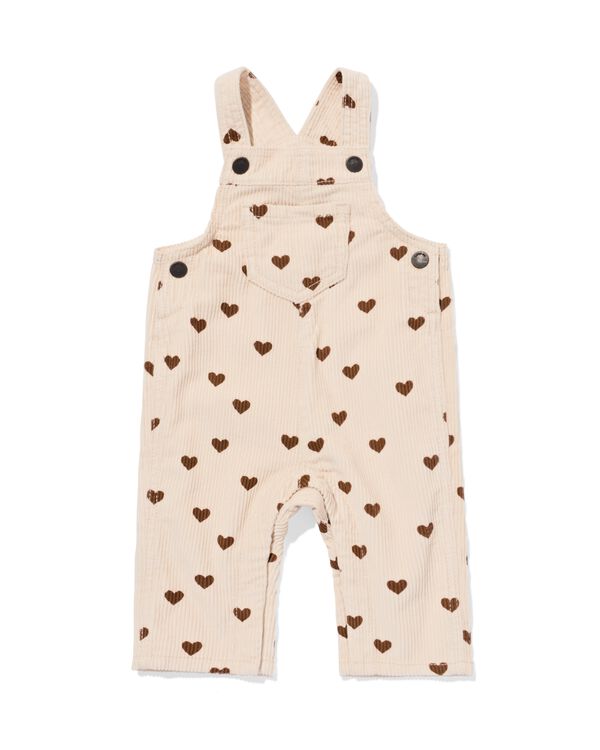 babyjumpsuit corduroy hartjes ecru ecru - 33052470ECRU - HEMA