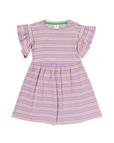 robe enfant avec côtes violet 134/140 - 30834455 - HEMA